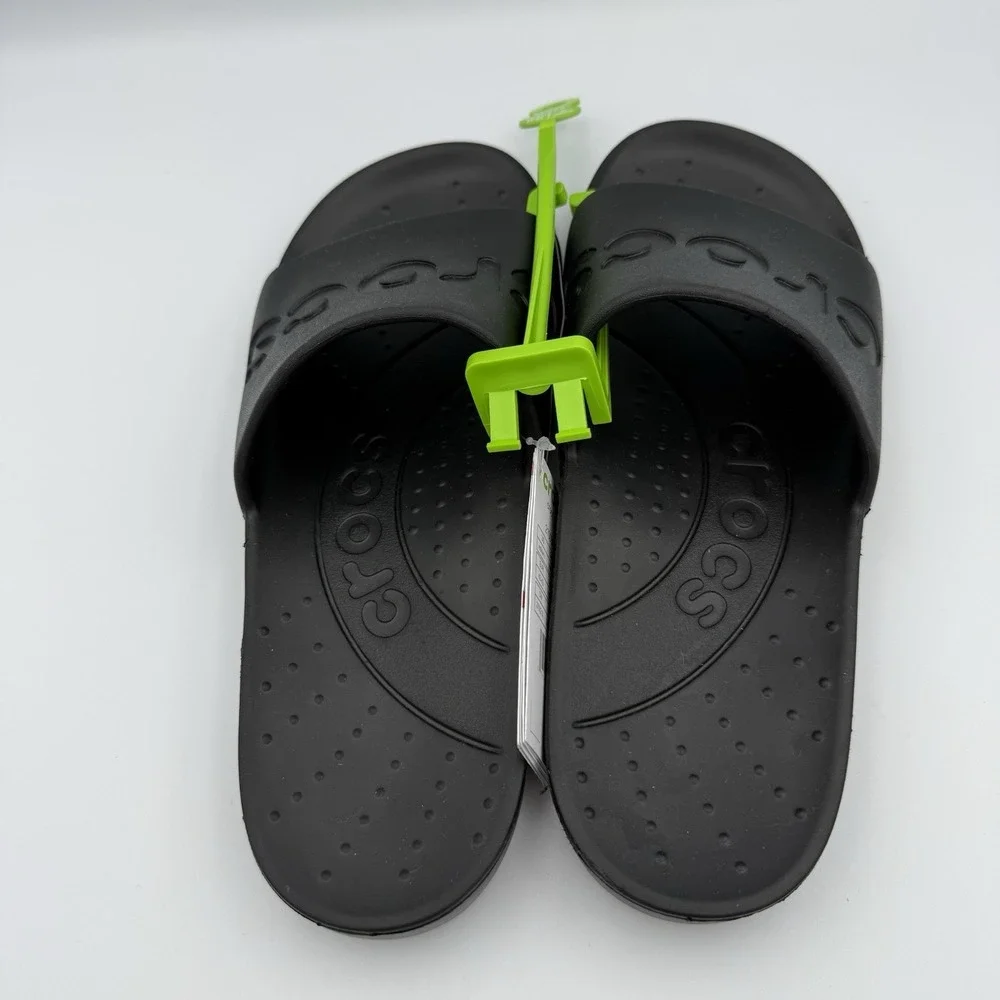 Crocs Slide Sandals Black Synthetic Slip On 210088-001 Men's Size 9/Woman's 11